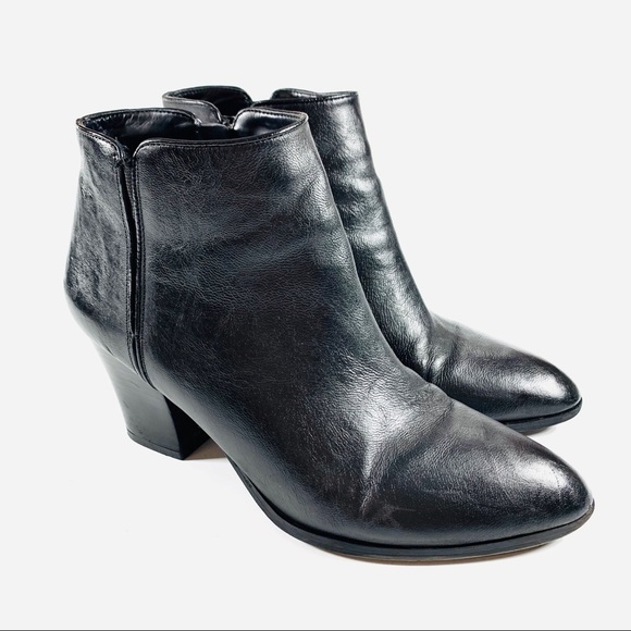 Franco Sarto Shoes - Franco Sarto Heeled Booties Black Leather Size 8.5